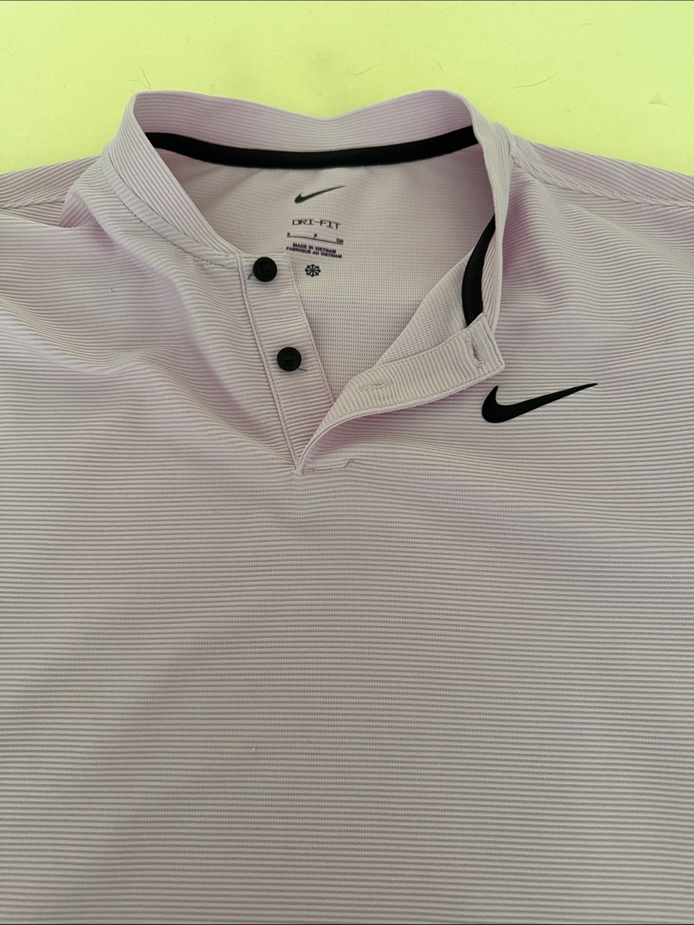 Nike Men’s Light Pink Polo with Black Swoosh